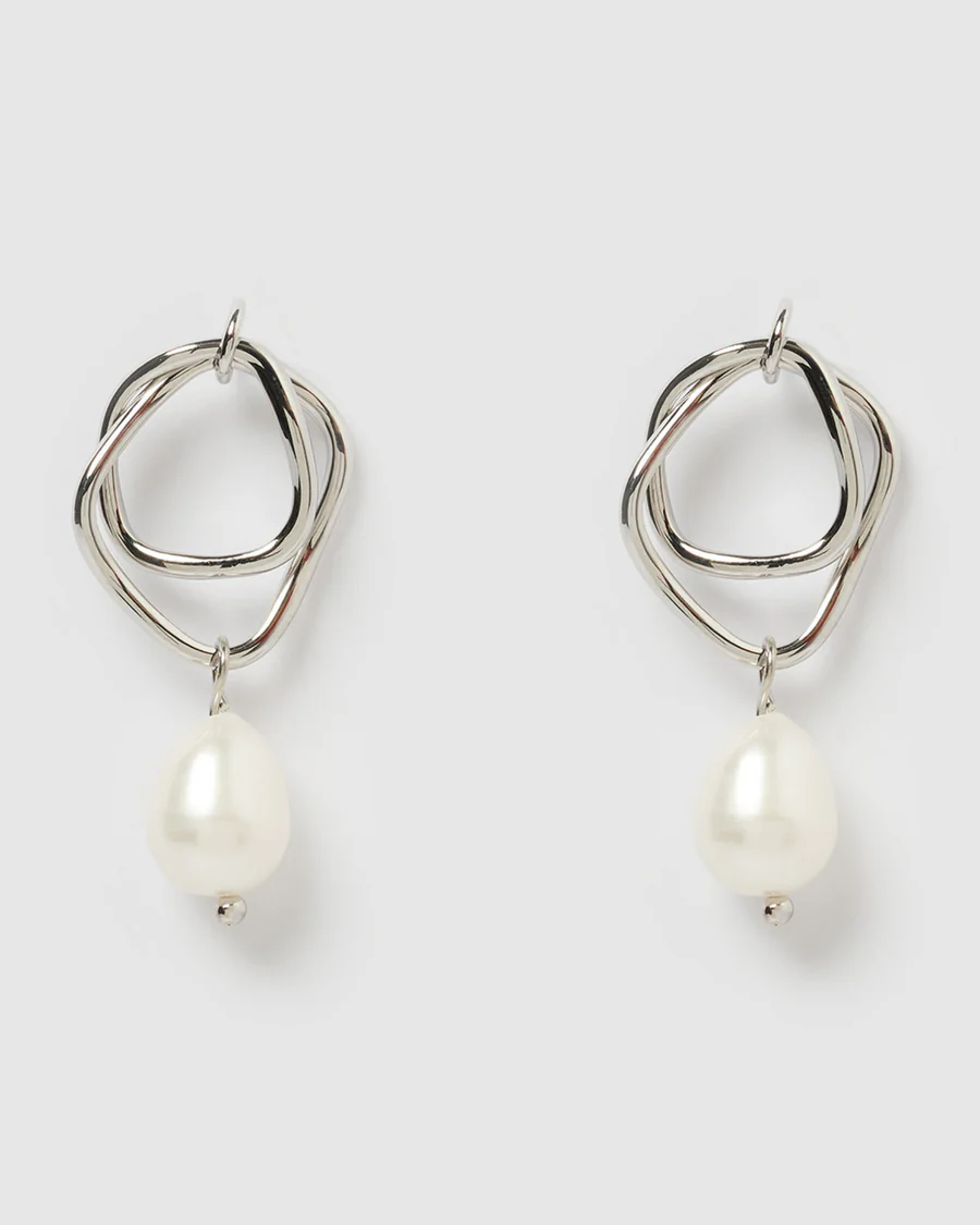 IZOA SERENITY EARRINGS SILVER FRESHWATER PEARL